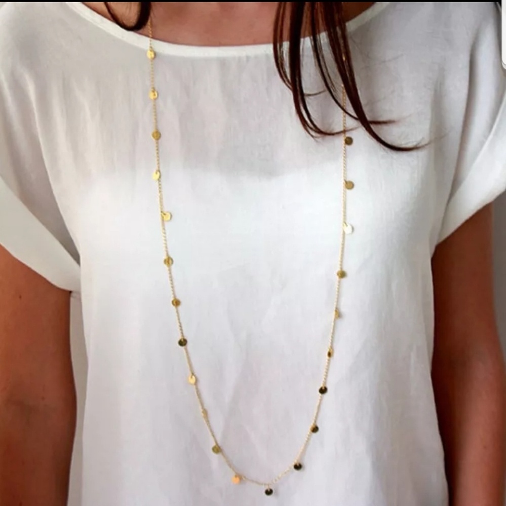 💎[3 for $15]💎 Long Coin Disc Necklace - Picture 4 of 5
